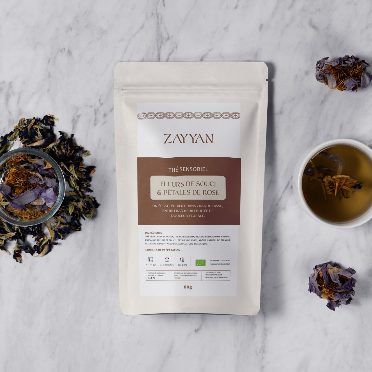 Thé Sensoriel – Fleurs de Souci & Pétales de Rose – 80g