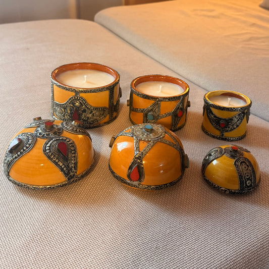VENDU Coffret “Les Lumières du Maroc” — Bougies artisanales Zayyan (lot de 3 pièces uniques)