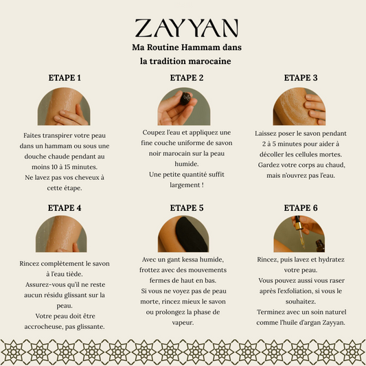 Pack Hammam Huile d'Argan - Savon Noir Beldi - Gant Kessa