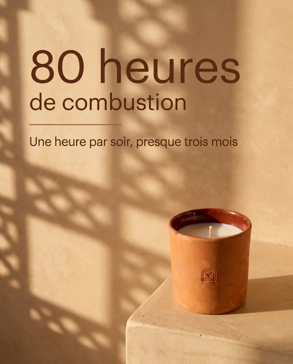 Louiza - Bougie parfumée verveine & thé vert, pot en terre cuite marocaine
