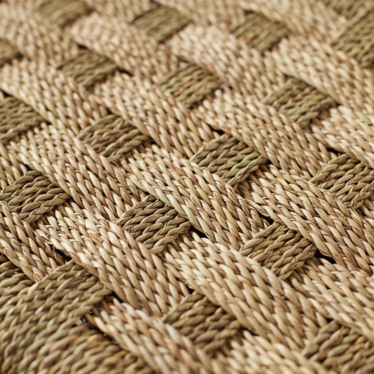 Banquette en bois brut et fibres de palmier tressé – Doum