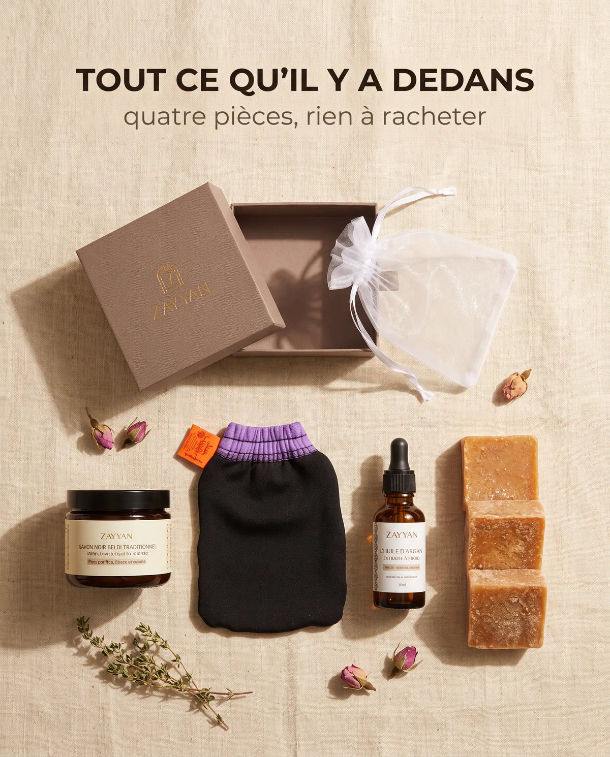 Tout ce qu'il y a dedans : quatre pièces, rien à racheter