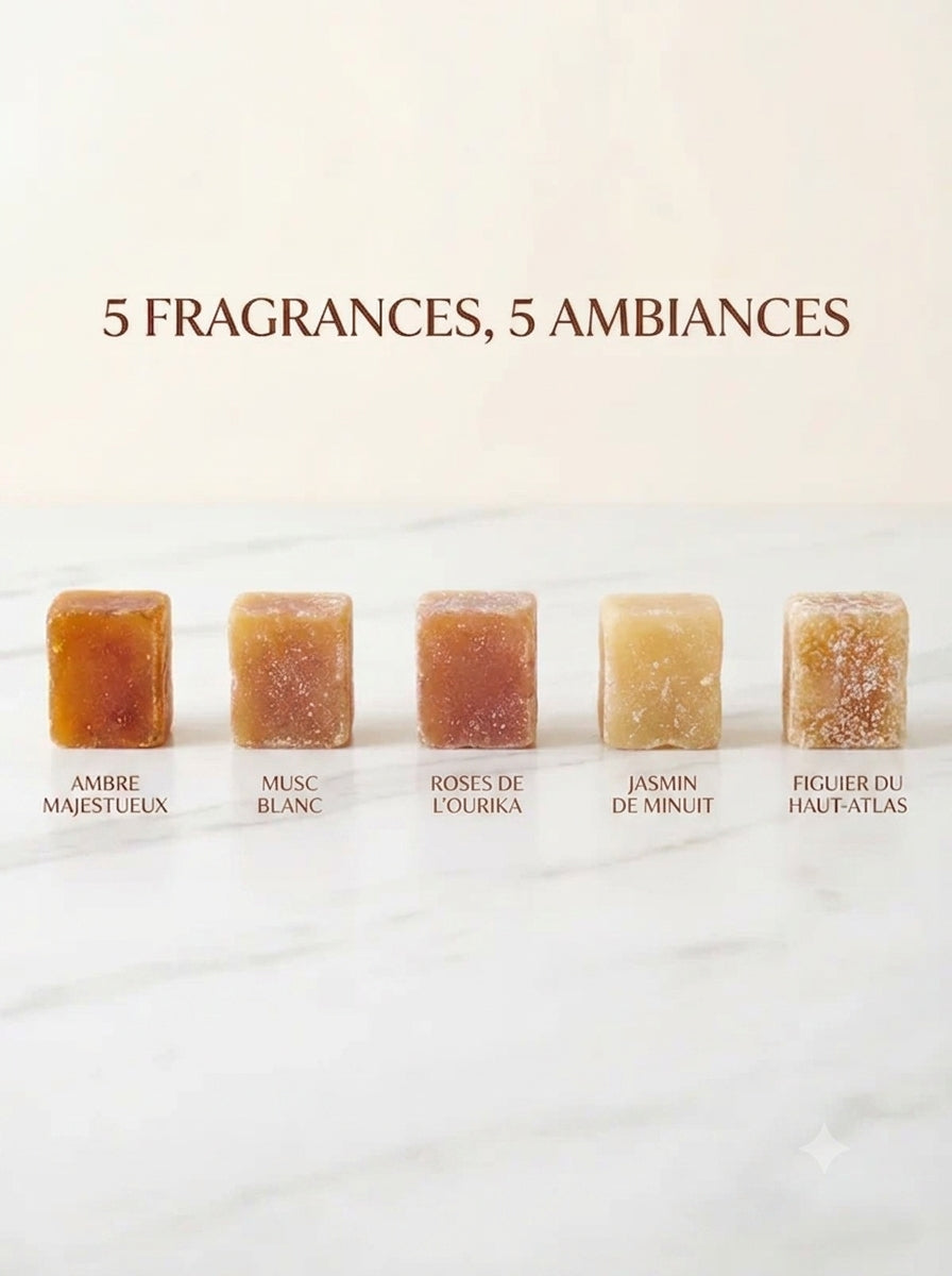 Carré d'ambre fondant - Trio de 3 parfums d'intérieur artisanaux