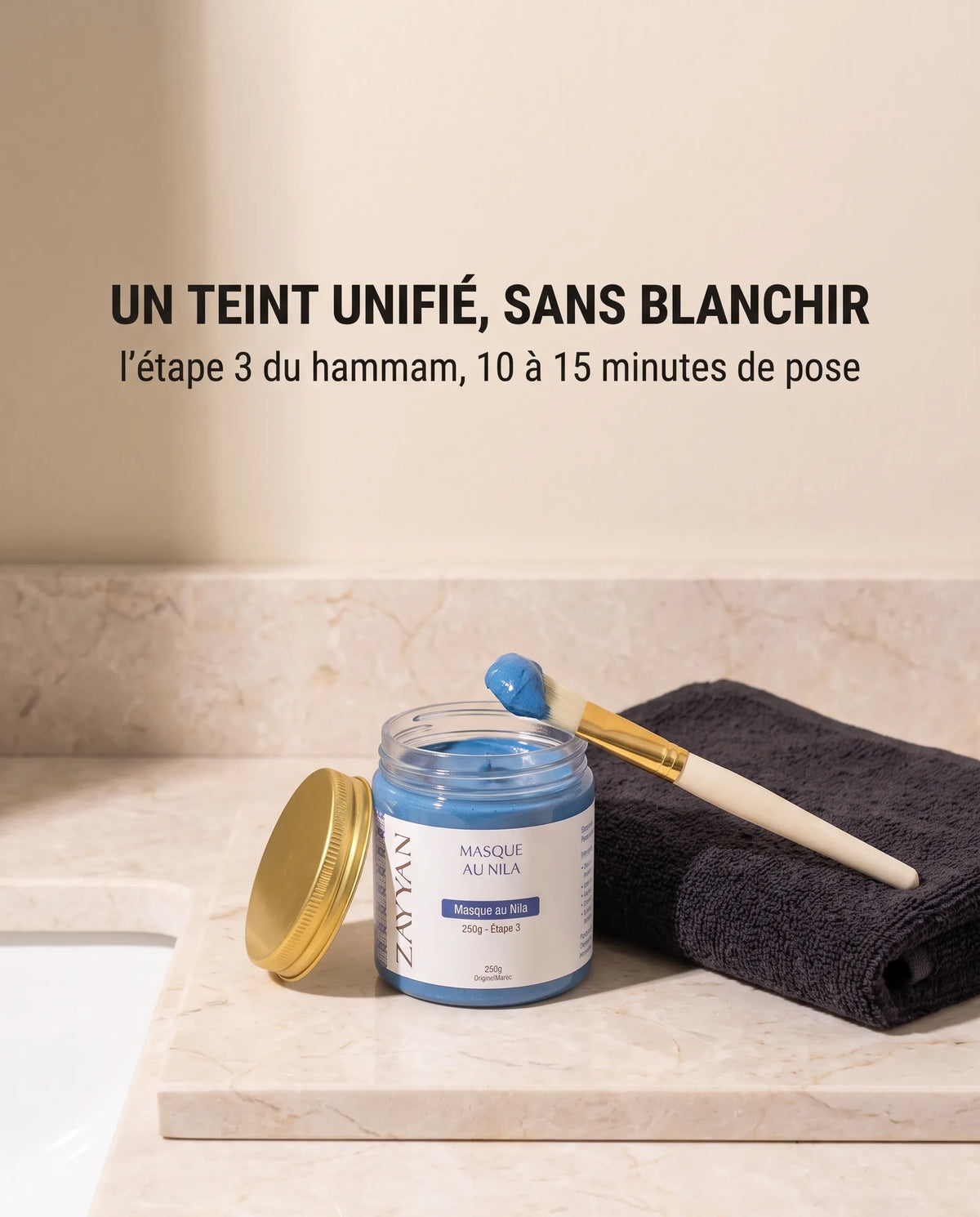 Masque au Nila qui unifie le teint sans blanchir, étape 3 du hammam