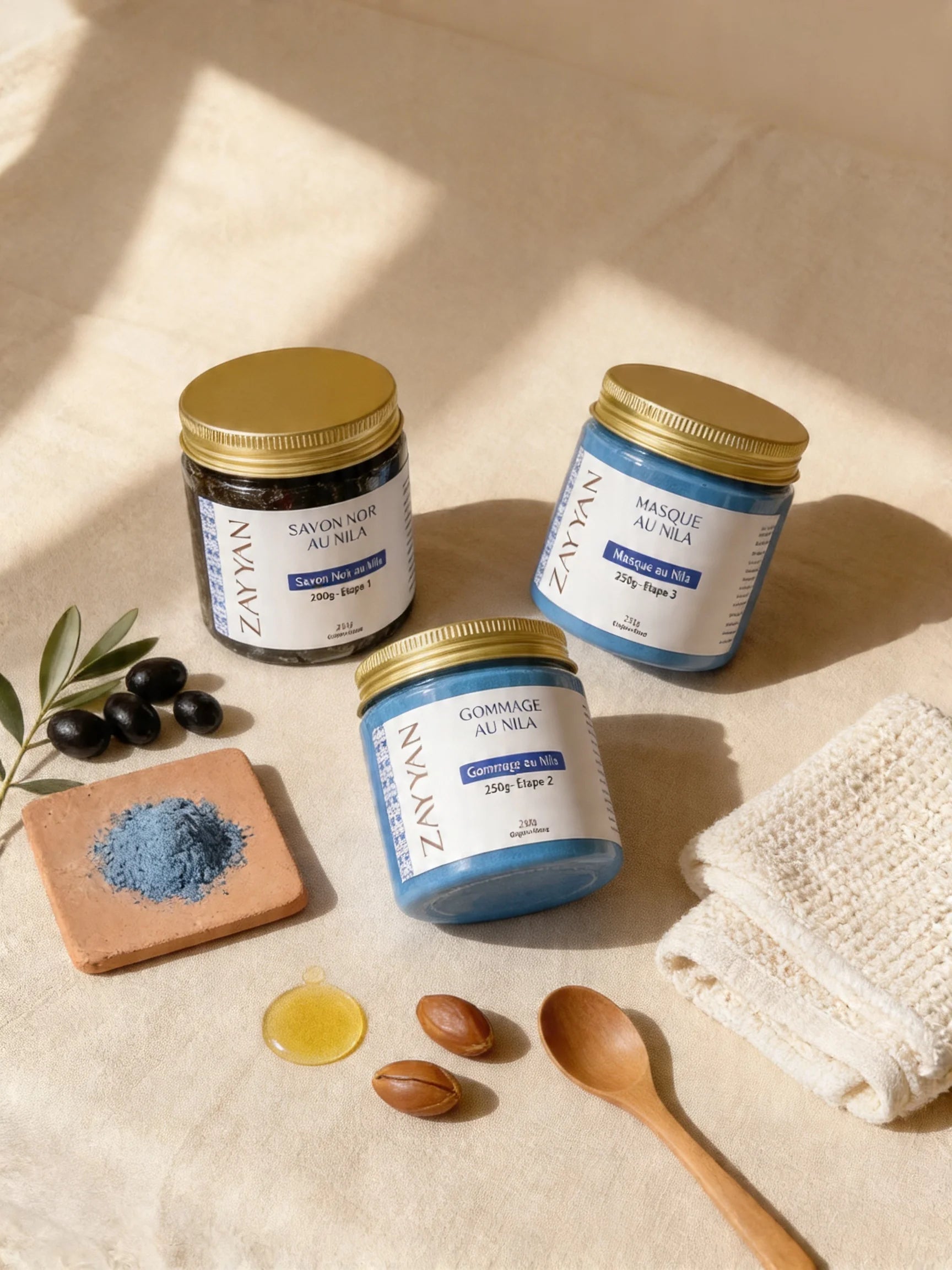Pack Nila Bleu - Rituel Hammam au Nila du Maroc en 3 étapes