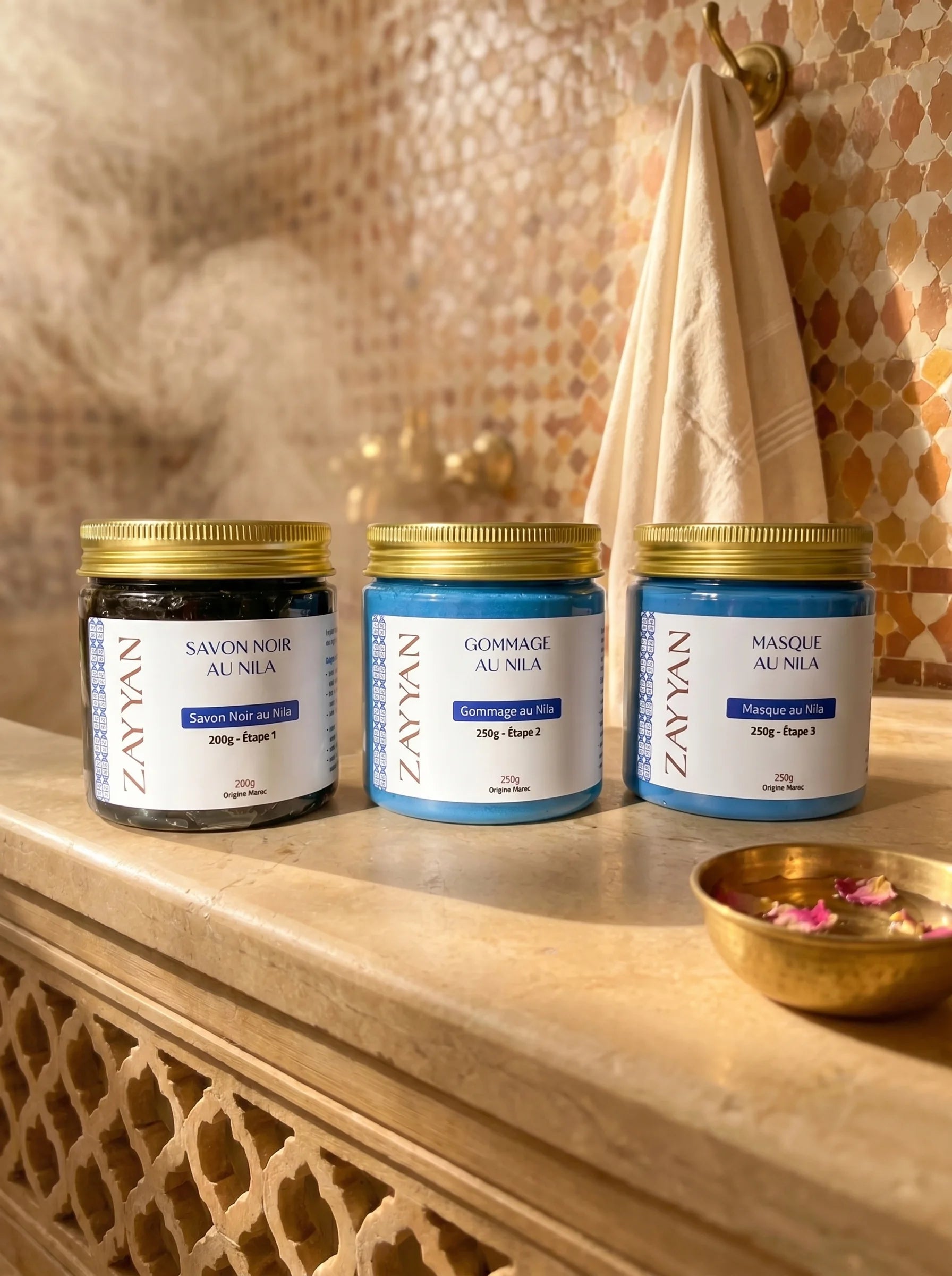 Pack Nila Bleu - Rituel Hammam au Nila du Maroc en 3 étapes