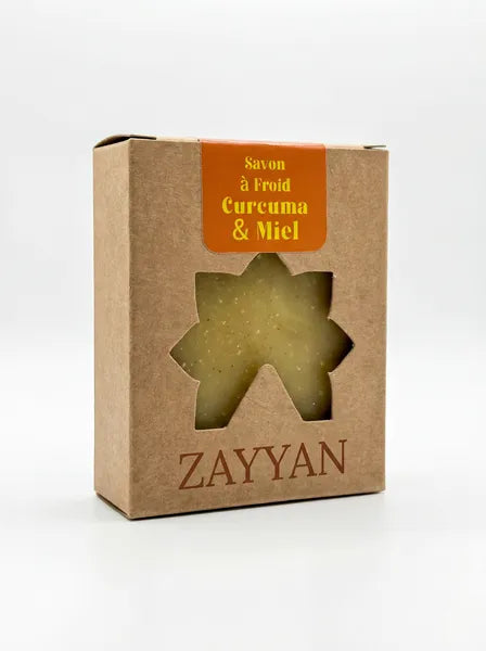 Savon au curcuma & miel - Saponifié à froid, artisanal