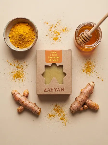 Savon au curcuma & miel - Saponifié à froid, artisanal