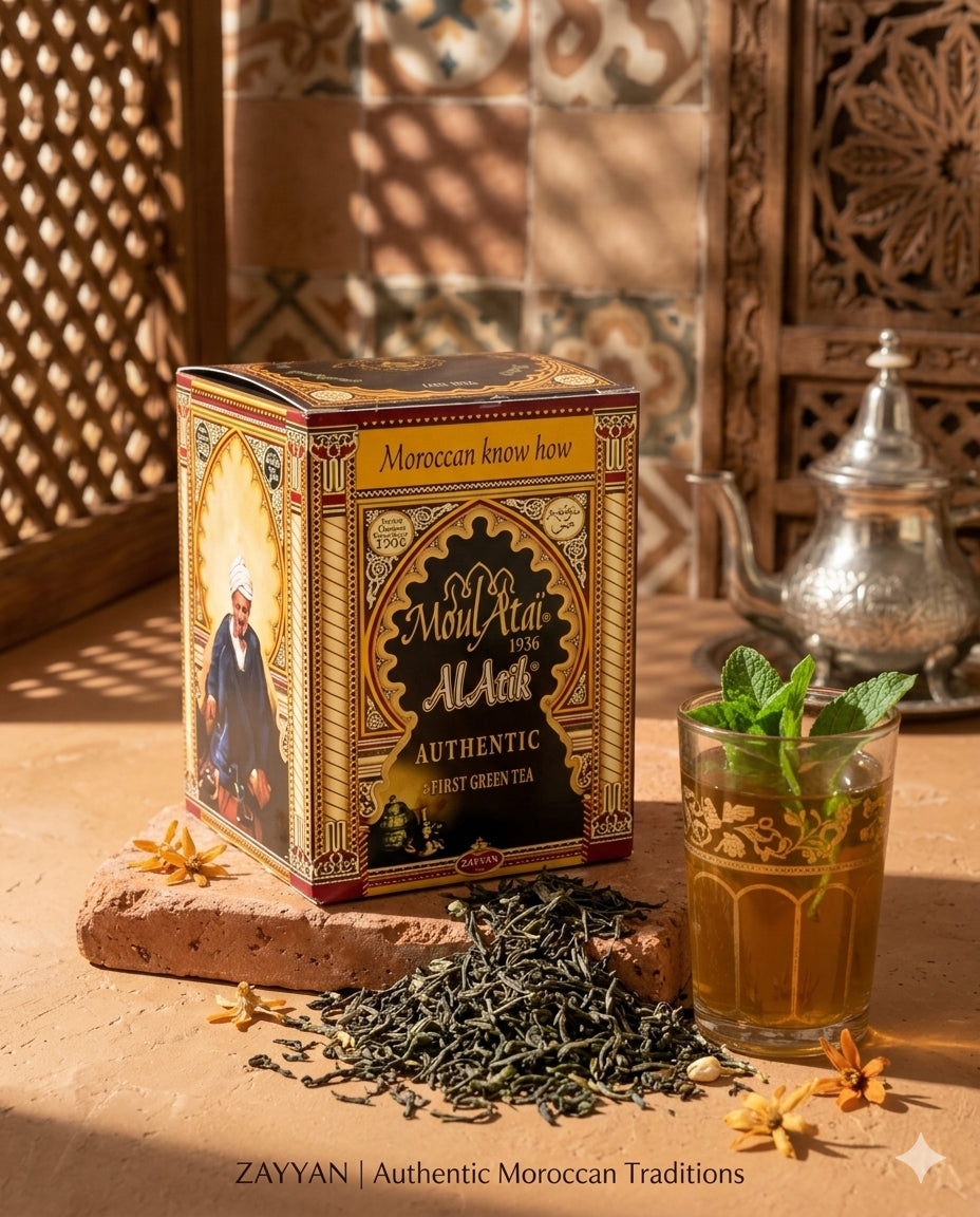 Thé vert pour préparer le thé à la menthe marocain : El Atik