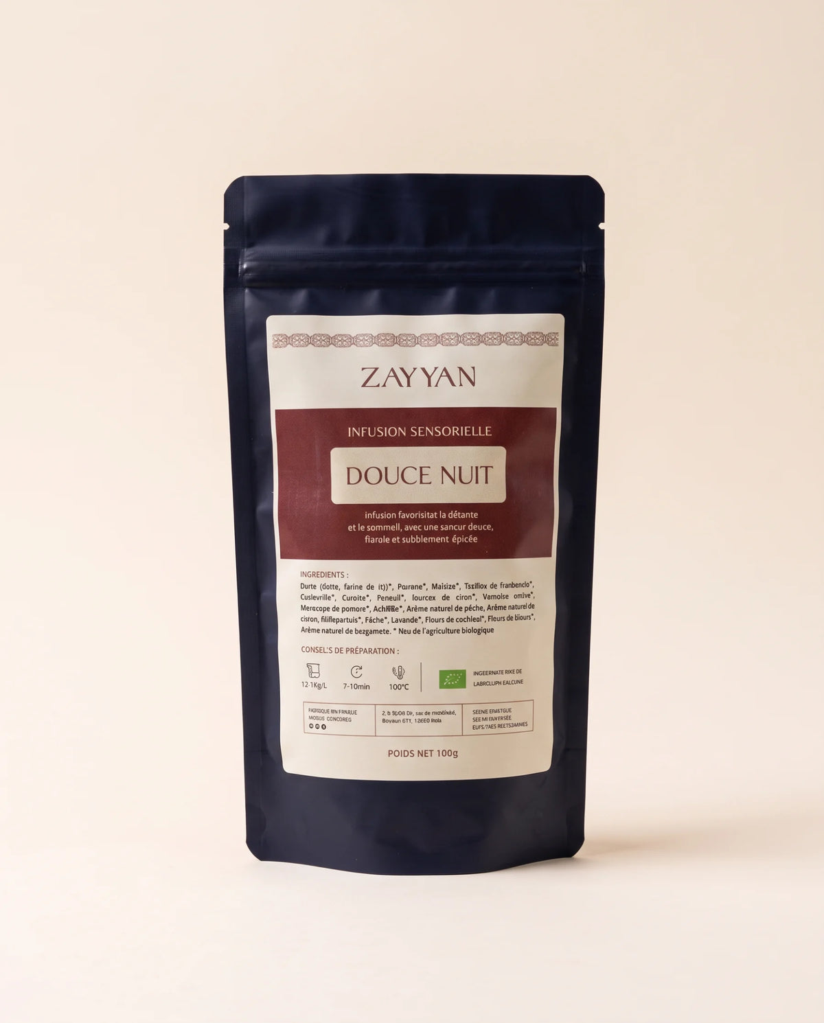 Infusion Douce Nuit Zayyan, tisane bio du soir en sachet
