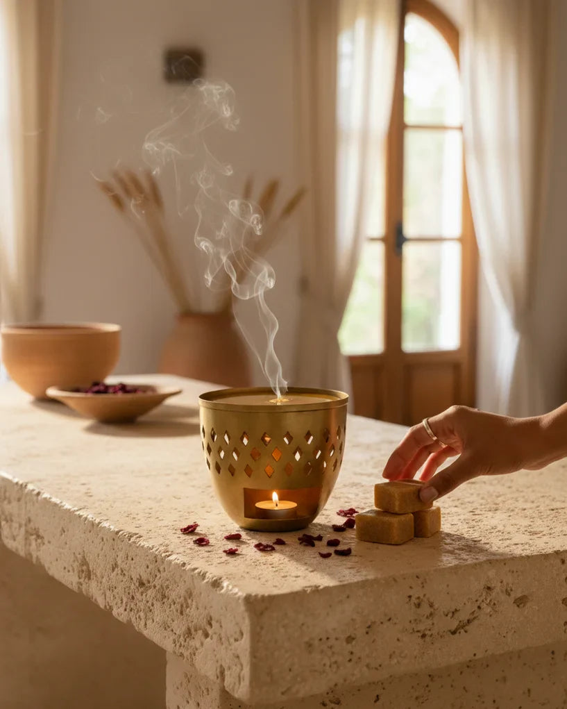 utilisation du brûleur à parfum cuivré