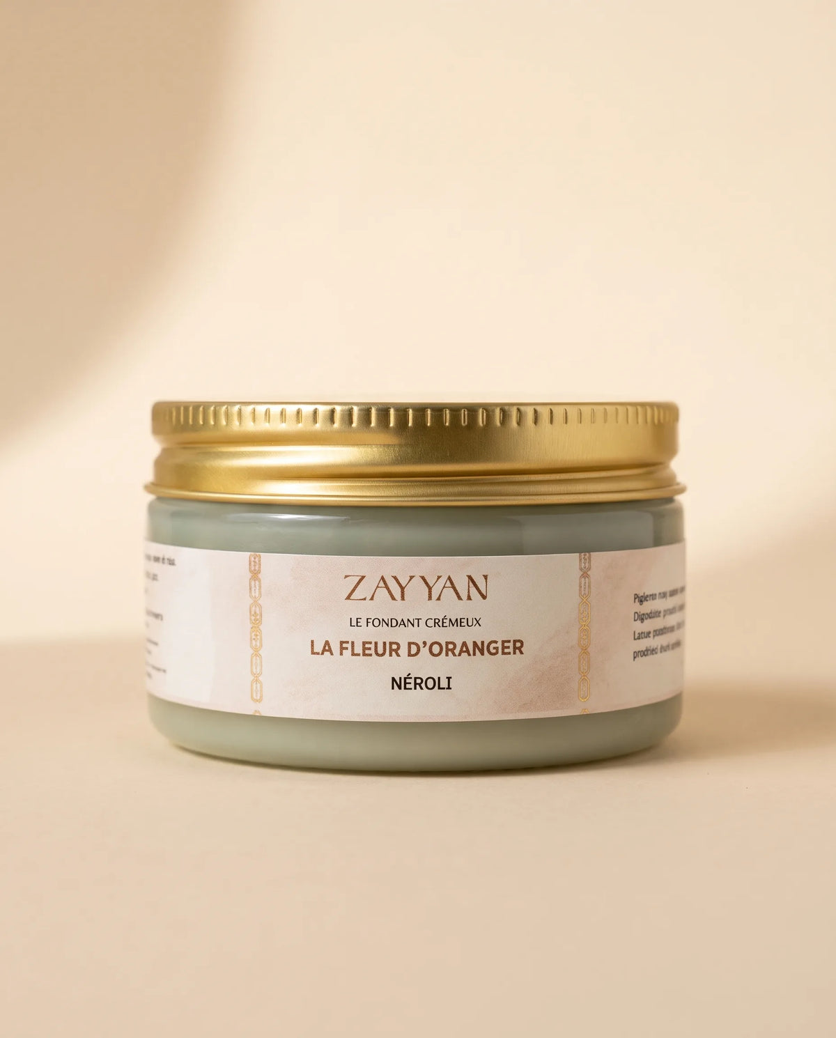 Pot de fondant parfumé crémeux Zayyan de 100 g, couvercle doré
