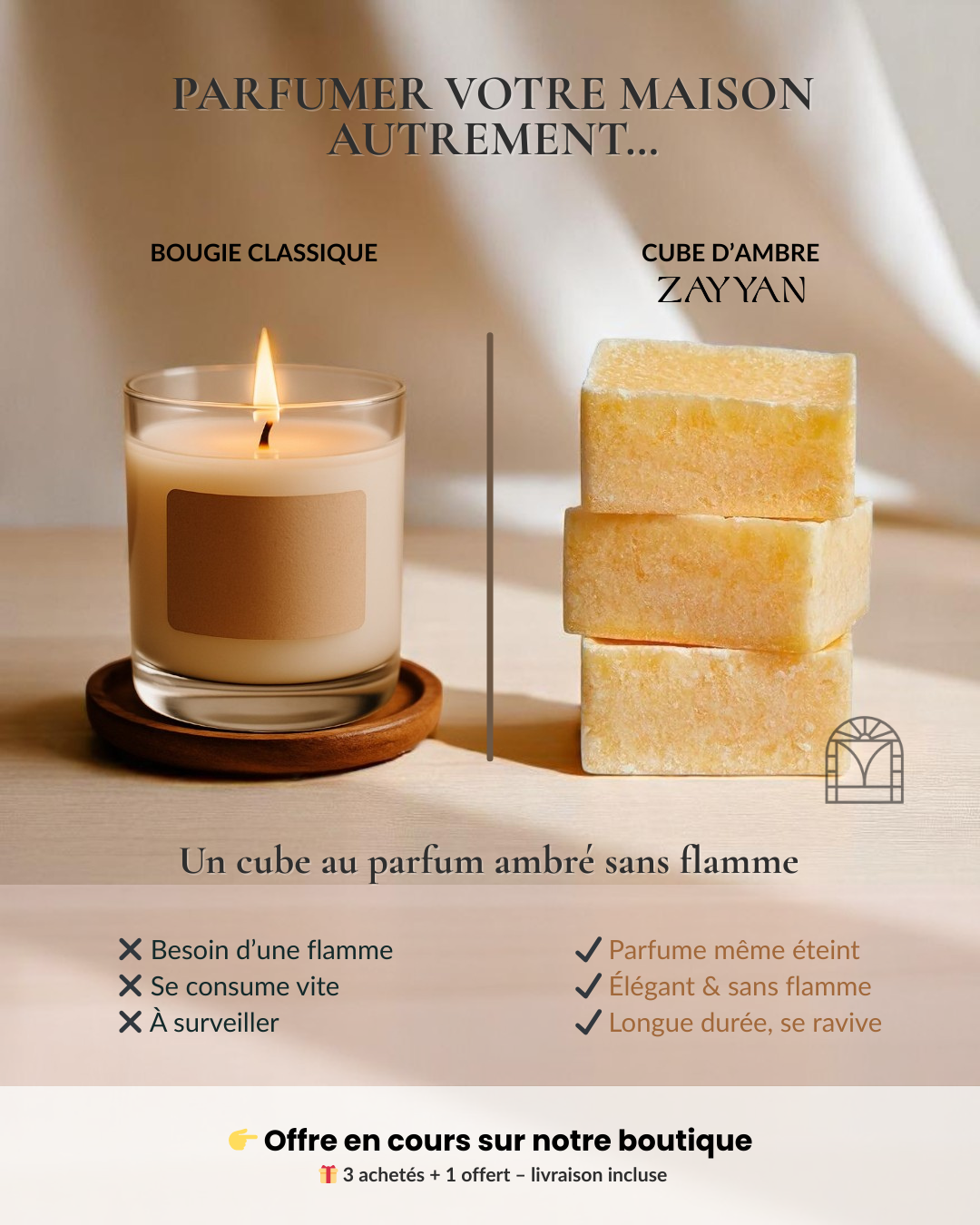 Parfum d’Ambre Solide – Longue tenue, sans spray ni bougie - Livraison offerte