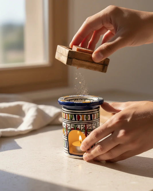 Râpe en bois artisanale pour carrés d'ambre fondants