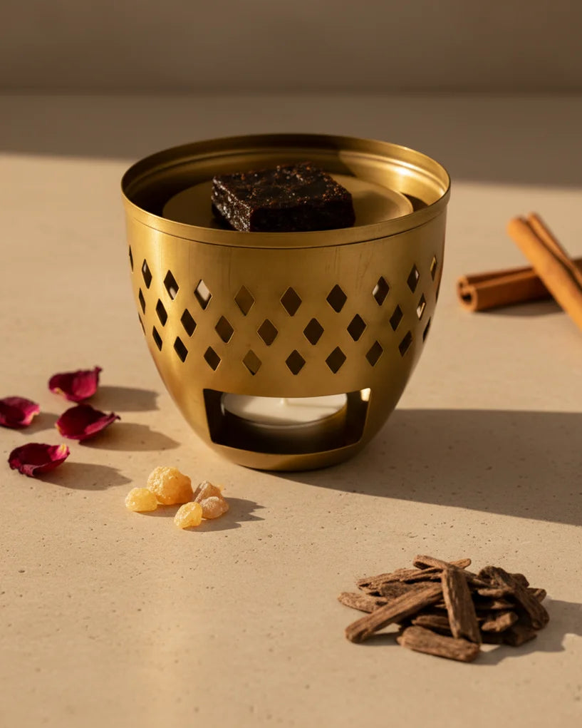 Brûleur de parfum artisanal — Cuivré, blanc ou rose