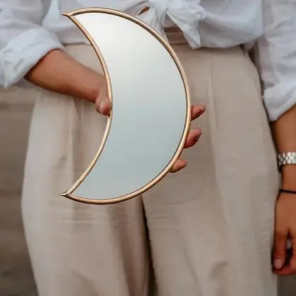 Miroir Lune en Laiton – Artisanat Marocain