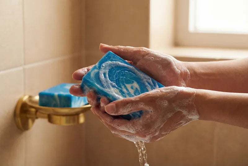 Savon au Nila - Savon artisanal à l'indigo bleu du Maroc — utilisation